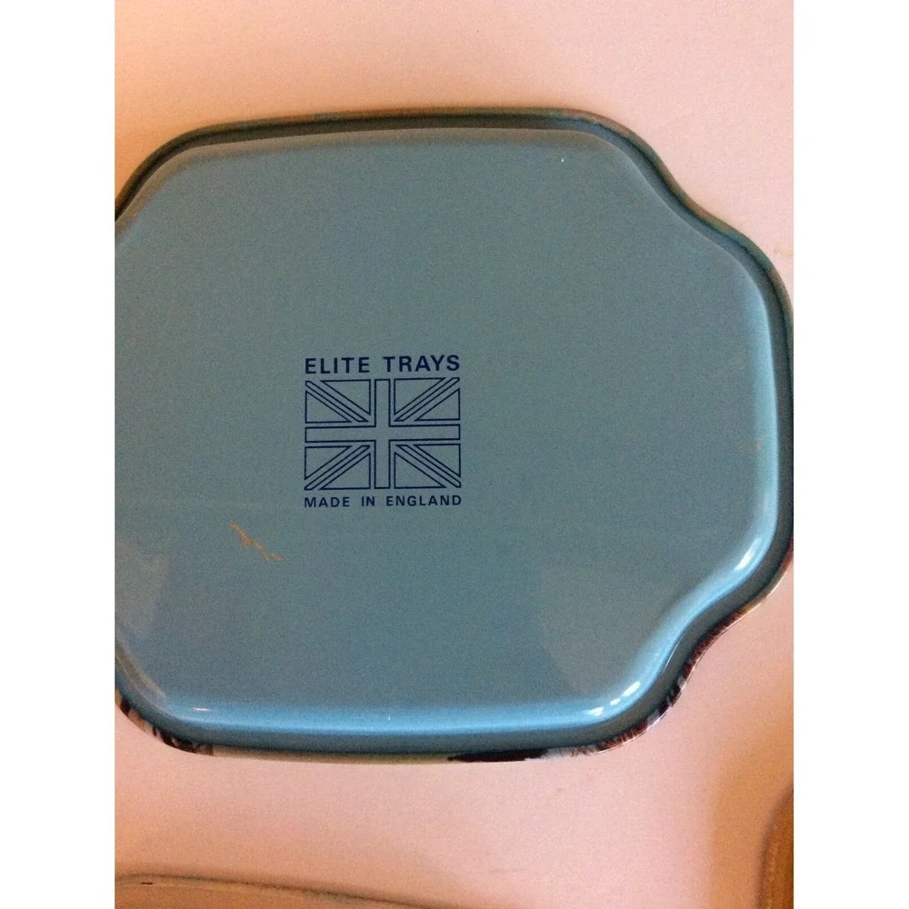 Set of 3 Vintage Metal Decorative Tin Tray Made In England By Elite